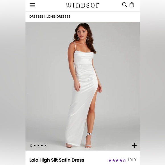 Windsor Dresses & Skirts - 🆕 Windsor ❤︎︎ Lola high slit satin dress - white. NWT